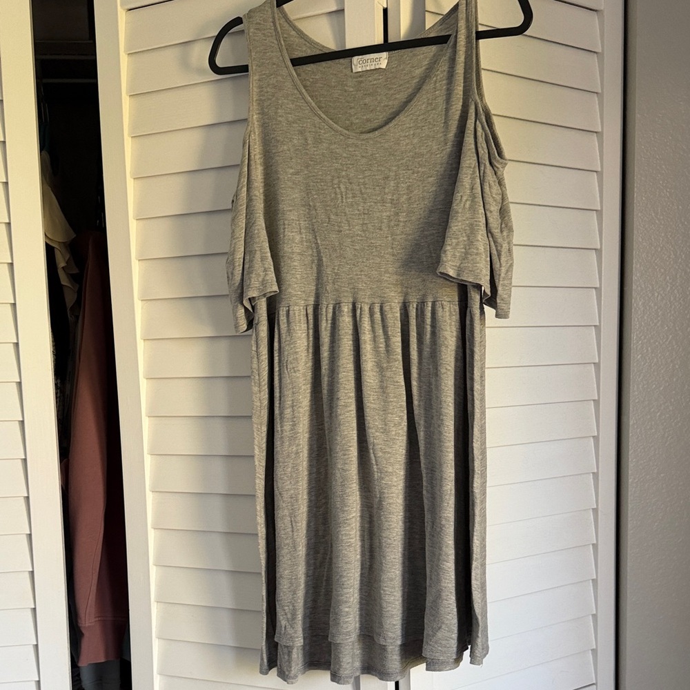 Gray Cold Shoulder Dress